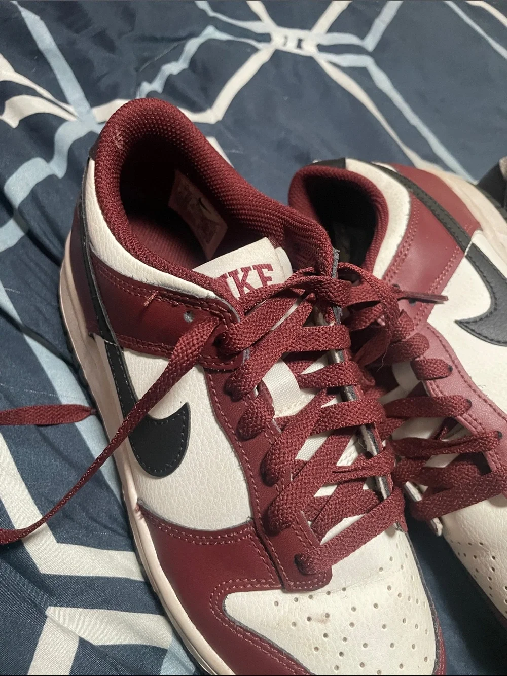 Nike Men’s Low-Top Sneakers in Burgundy/White and Black/Light Gray